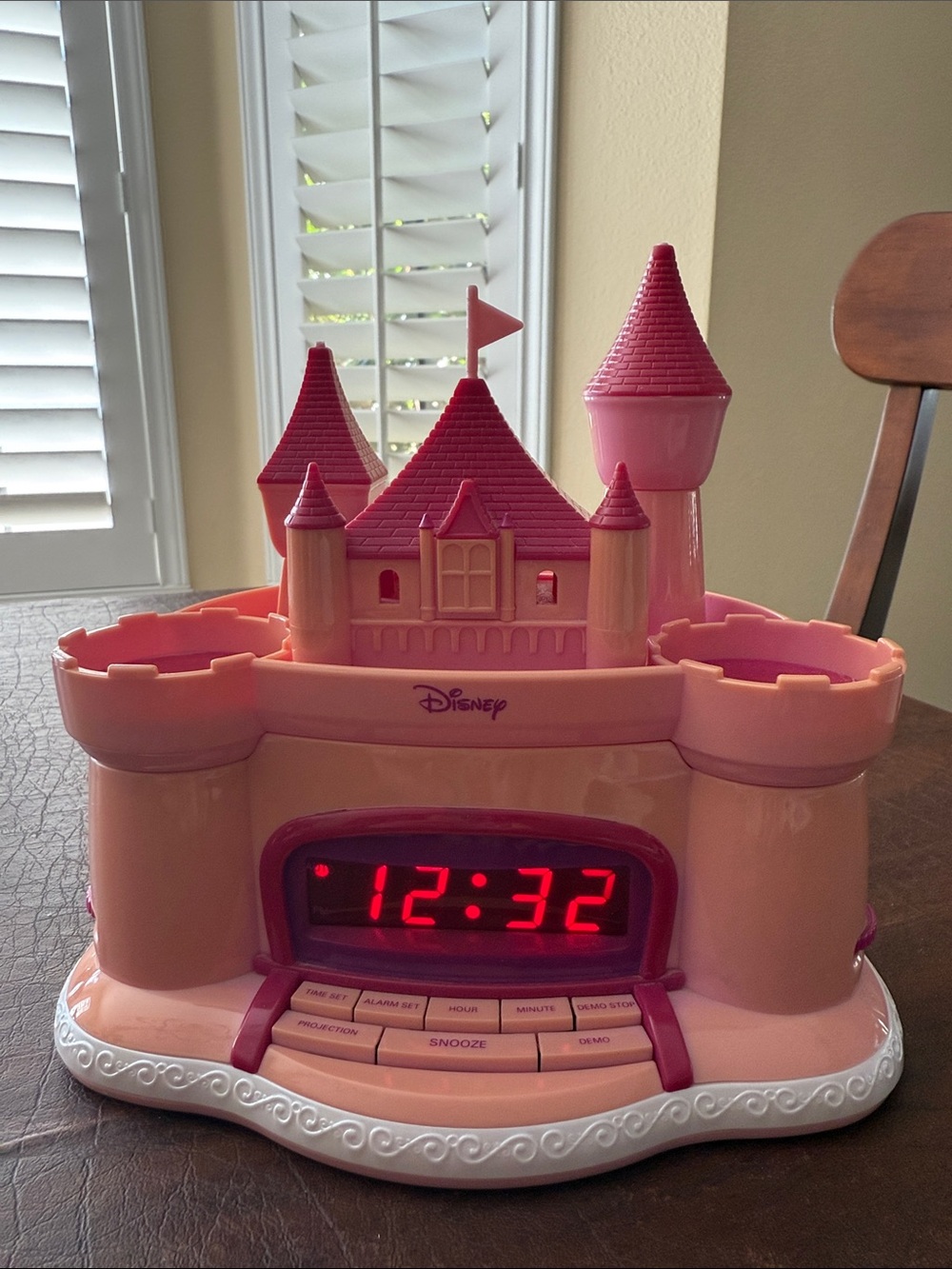 Vtg Disney Cinderella Princess Castle Alarm Clock Works Tested
